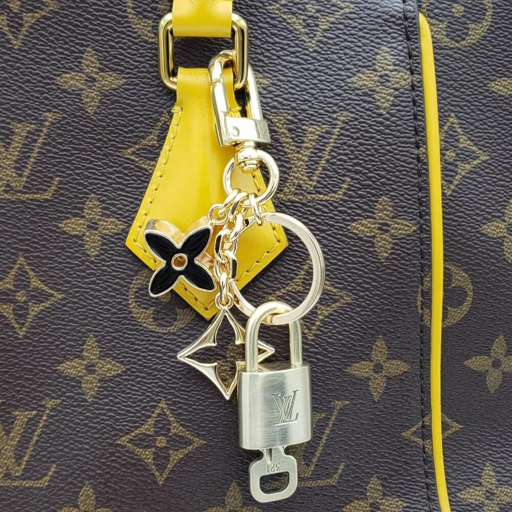 Louis Vuitton Gold Padlock Key 🔒 Authentic LV Charm + Unbranded Flower Keychain